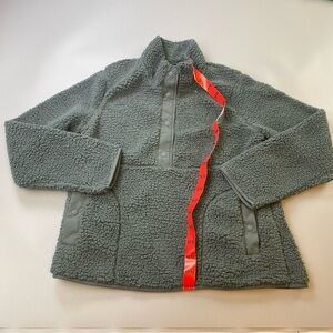 32 Degrees Fleece pullover sweater half snap Sage green soft cozy warm fall